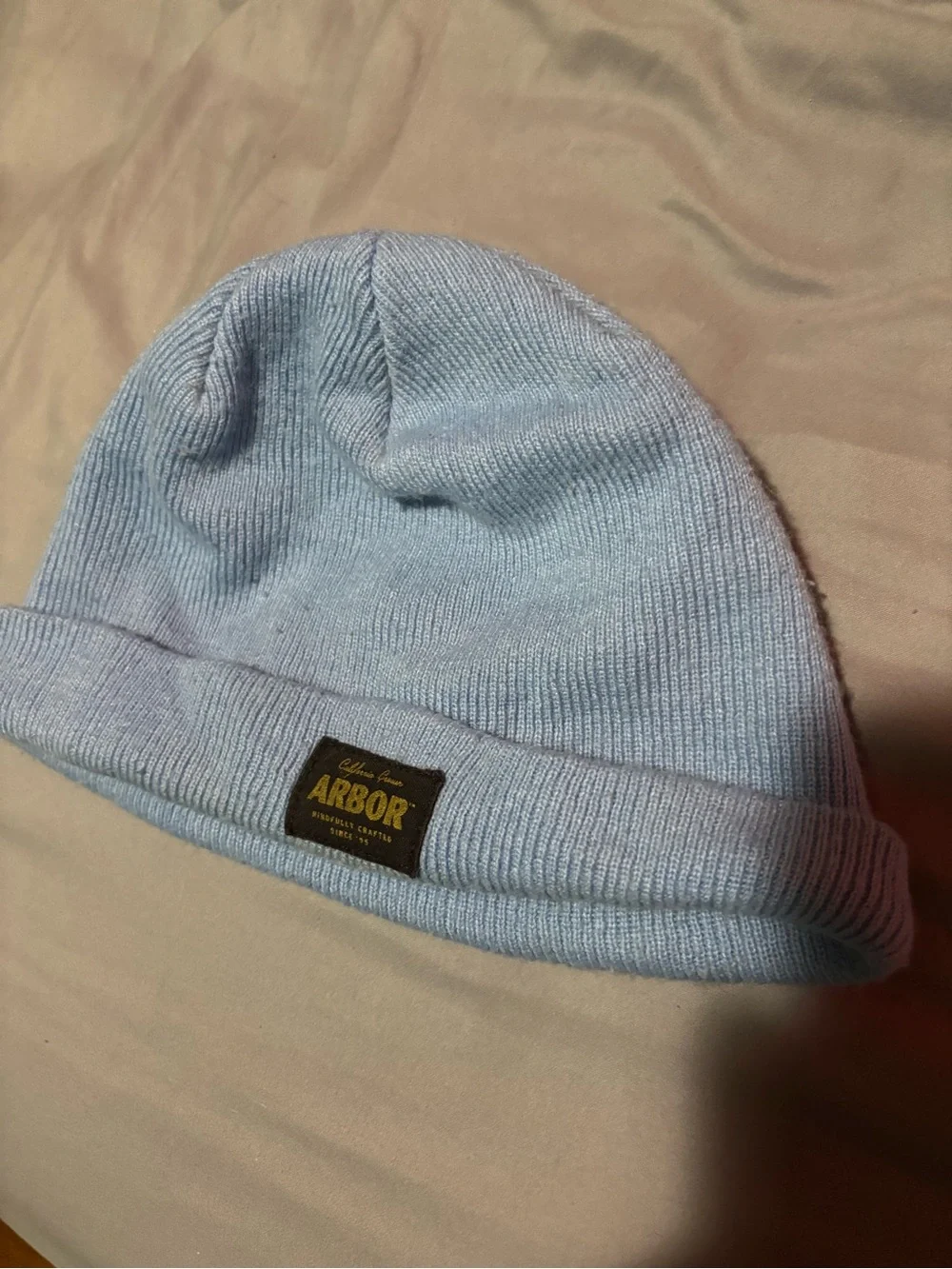 Arbor Pale Blue Ribbed Cuffed Beanie